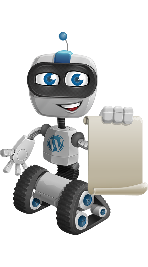 Webby holding a scroll